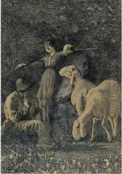 Pastorale Oil Painting by Giovanni Segantini