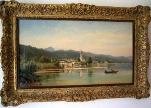 Seenlandschaft - Egern Am Tegernsee Oil Painting by Carl Friedrich Seiffert