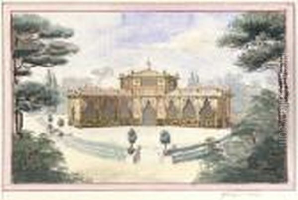 Entwurf Fur Einen Gartenpavillon. Oil Painting by Gottfried Semper
