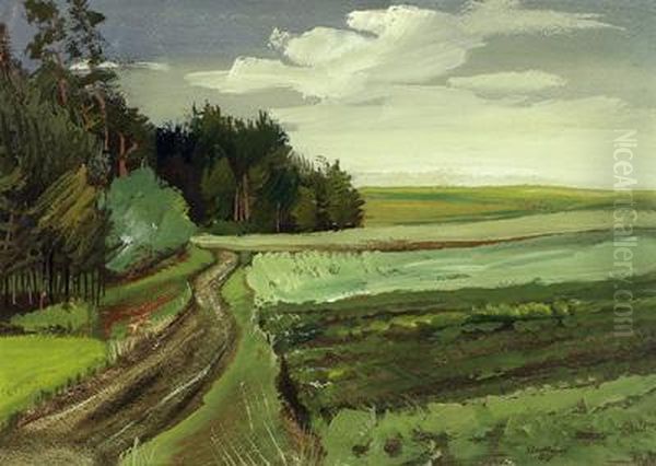 Landschaft Bei Zissersdorf Oil Painting by Franz Senkinc