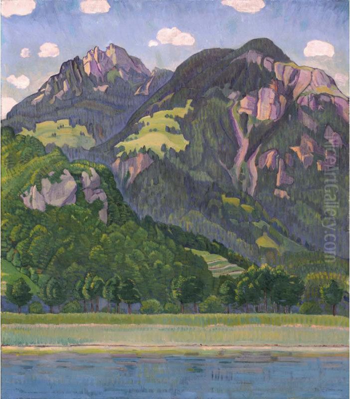 Gebirgslandschaft Oil Painting by Traugott Senn