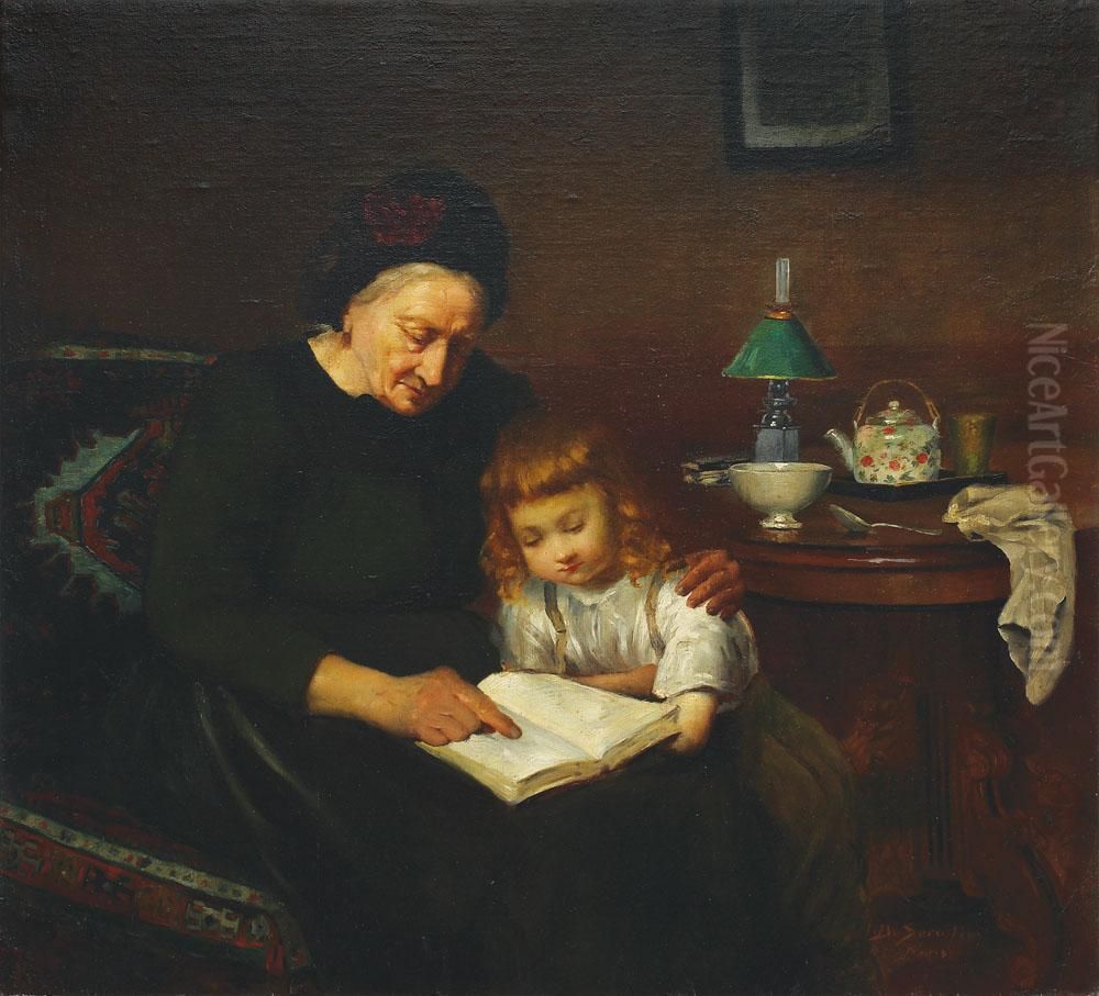 Povestea De Seara Oil Painting by Dimitrie Serafim