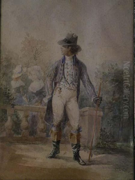 Incroyable Oil Painting by Antoine Louis Fr. Sergent-Marceau