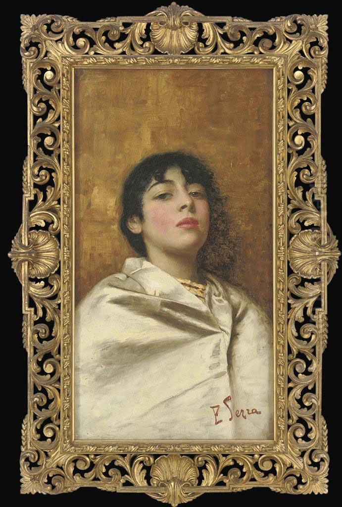 A Young Beauty Oil Painting by Ernesto Serra