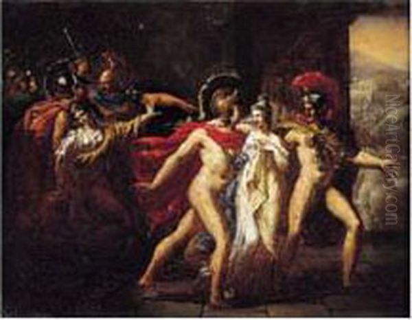 Castor Et Pollux Delivrant Helene Oil Painting by Henri Auguste Calixte Cesar Serrur