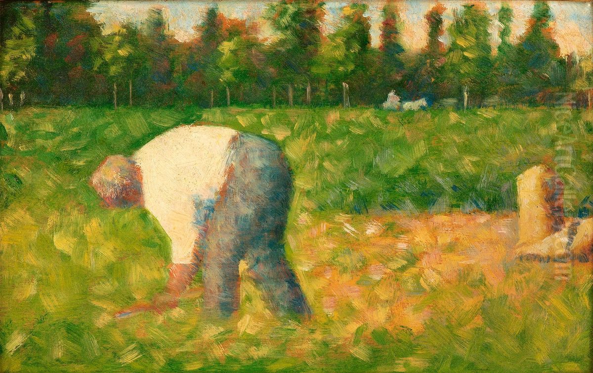 Paysan Travaillant Oil Painting by Georges Seurat