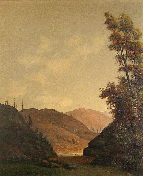 Landscape Of Logged And Mined Hills Oil Painting by Charles Sexton Rouse