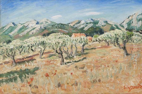 Les Alpilles Oil Painting by Rene Seyssaud