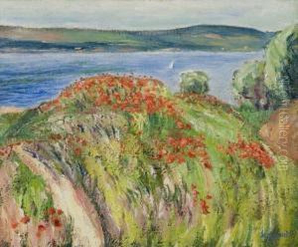 Paysage Au Champs De Coquelicots Oil Painting by Rene Seyssaud