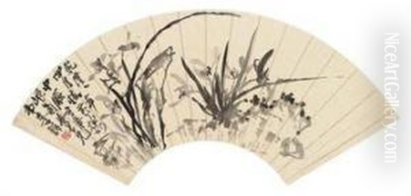 Ink Orchid Oil Painting by Li Shan