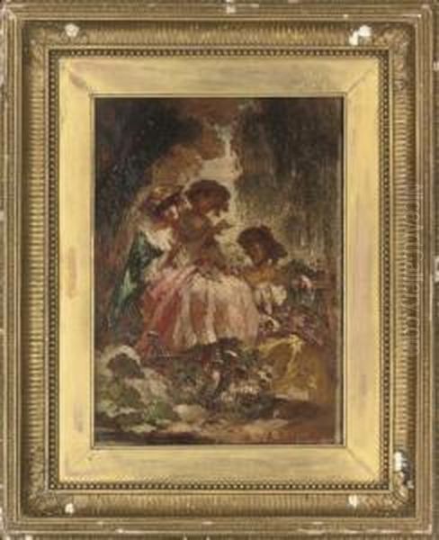 Confidences Oil Painting by William Somerville Shanks