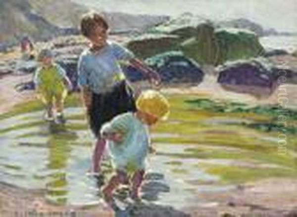 Gathering Shells Oil Painting by Dorothea Sharp