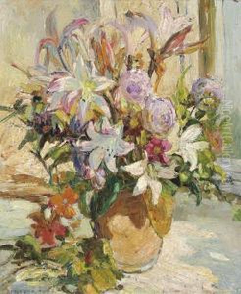 Oriental Lilies Oil Painting by Dorothea Sharp