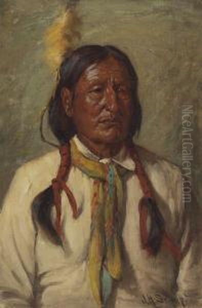 Chief Laban Little Wolf Oil Painting by Joseph Henry Sharp