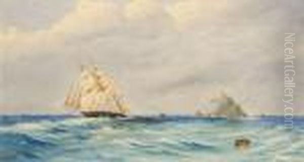 Off East Cape Islet Nz Oil Painting by Alfred Sharpe