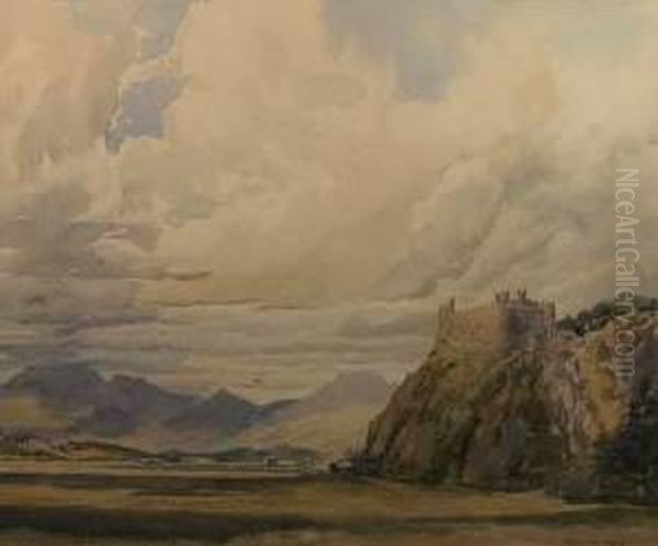 Harlech Castle And The Moelwyns Oil Painting by Charles William Sharpe