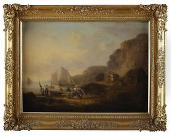 Unloading The Catch Oil Painting by William Joseph Shayer