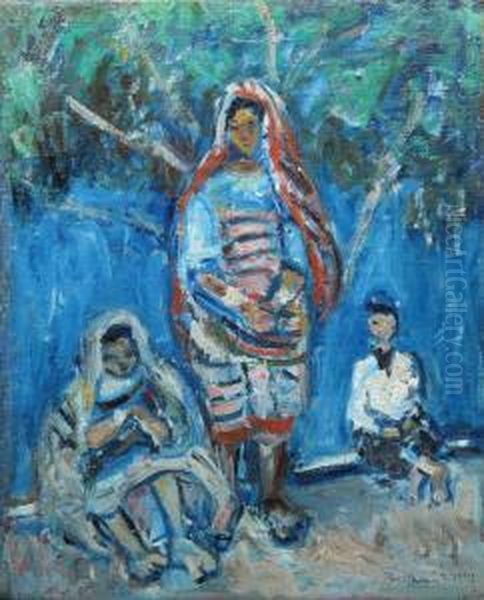 Women Of Cyrenaica Oil Painting by Menachem Schmidt Shemi