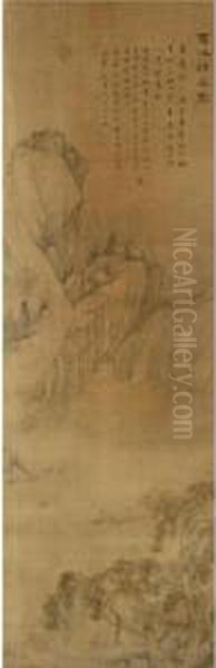 Crossing The River Oil Painting by Shen Zongjing