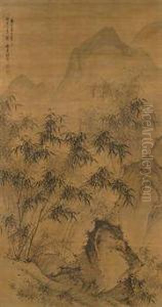 Bamboo Grove Oil Painting by Zhu Sheng