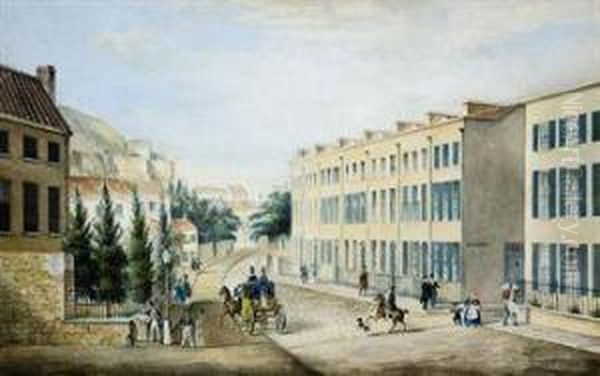 A View Of Hemery Row, La Motte Street, St Helier, Jersey Oil Painting by George Shepherd