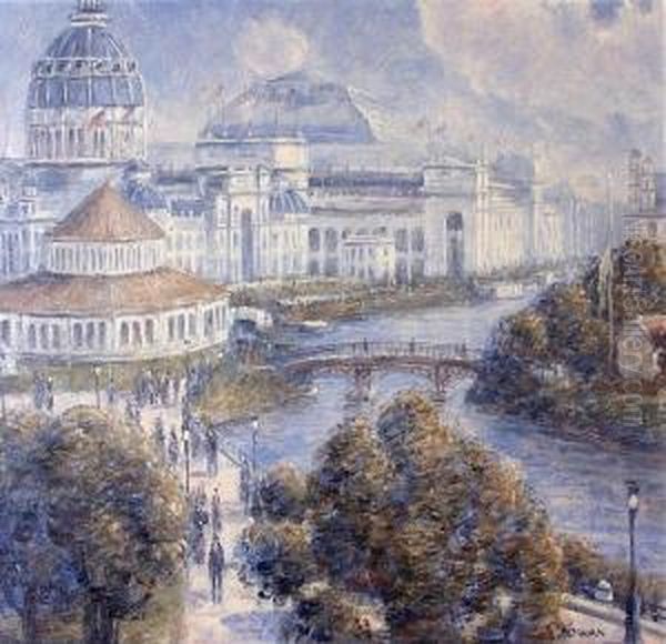 World's Fair Scene Oil Painting by Gail Corbett Sherman