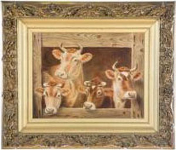 Portrait Of Cows Oil Painting by Sylvester Musgrave