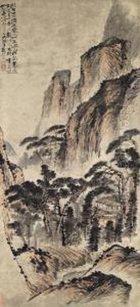 Hanging Scroll Oil Painting by Shitao Daoji