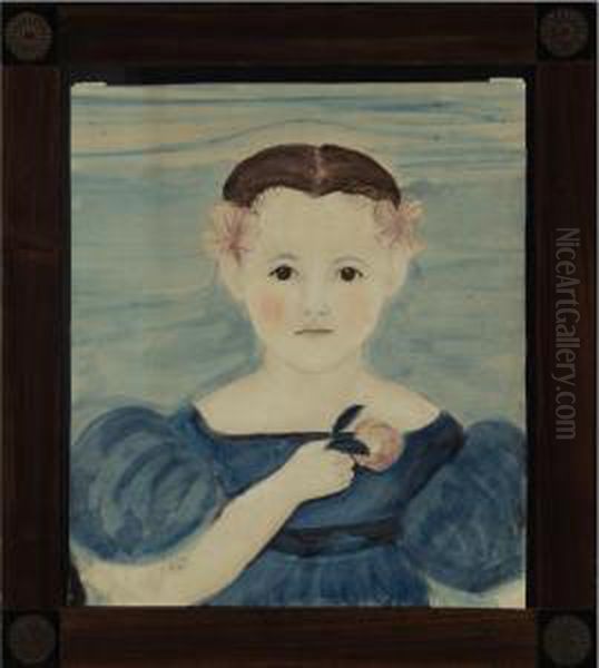 Portrait Of Atlantis Orr, 2 Years 7 Months Oil Painting by Ruth Whittier Shute
