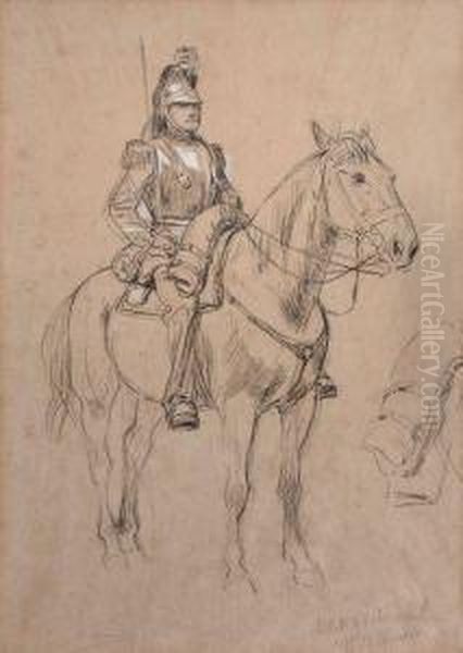 Cuirassier Sur Son Cheval Oil Painting by Nicolas Sicard