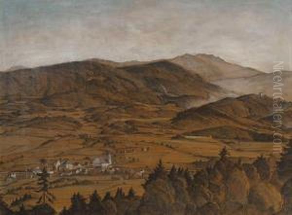 Blick Auf Viechtach Oil Painting by Franz Siegele