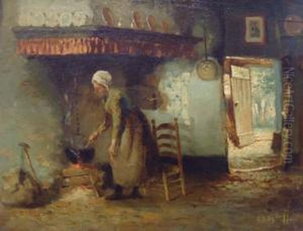 Kucheninterieur Oil Painting by Gijsbertus Jan Sijthoff