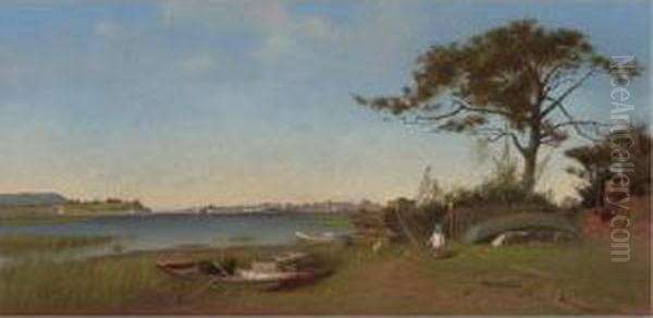 Seabright From Galilee, New Jersey Oil Painting by Francis Augustus Silva