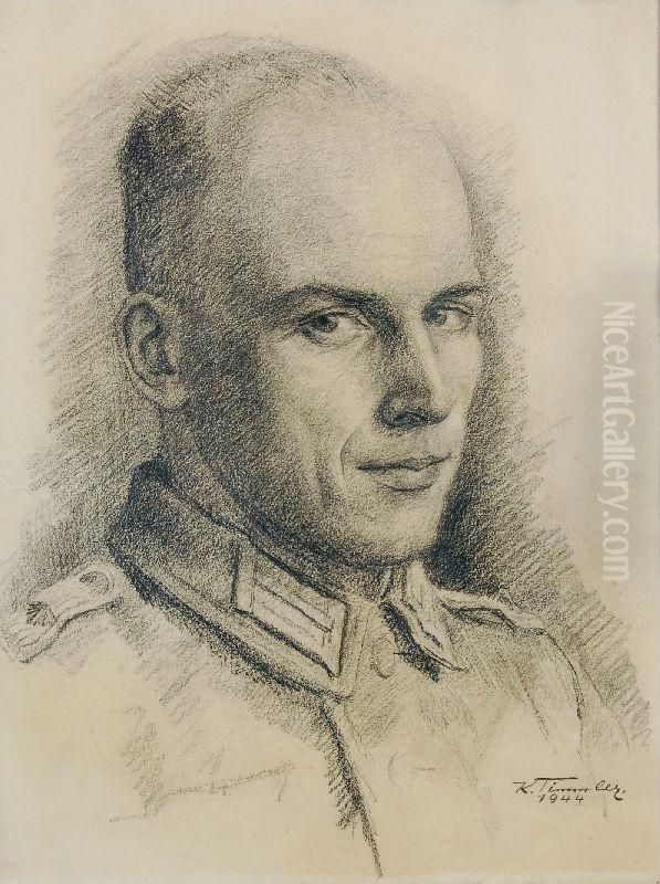 Timmler , Soldatenportrait Oil Painting by Friedrich Karl Joseph Simmler