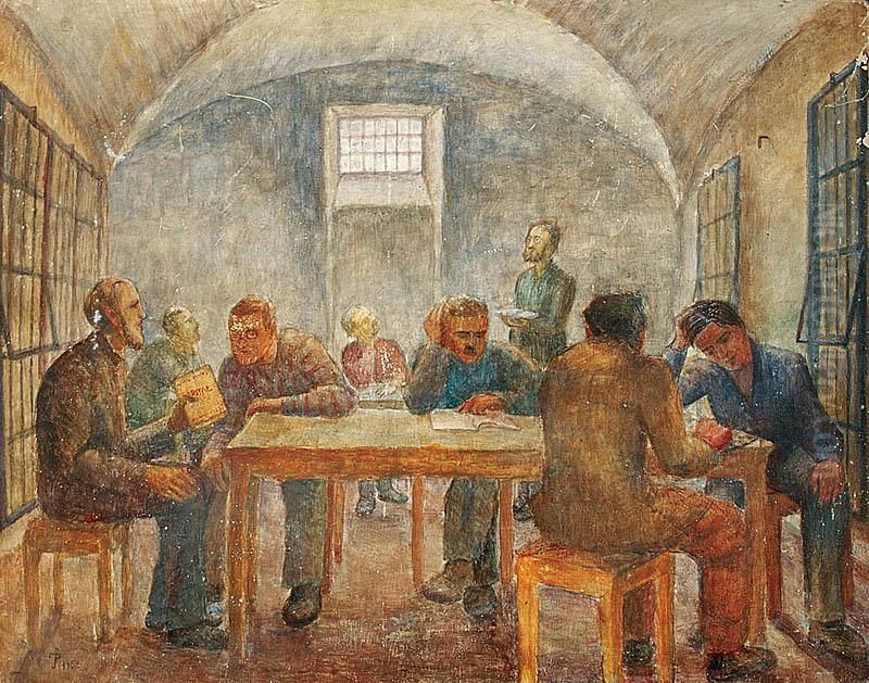 Ostatnie Chwile Wielkiego Proletariatu Oil Painting by Jadwiga Simon-Pietkiewicz