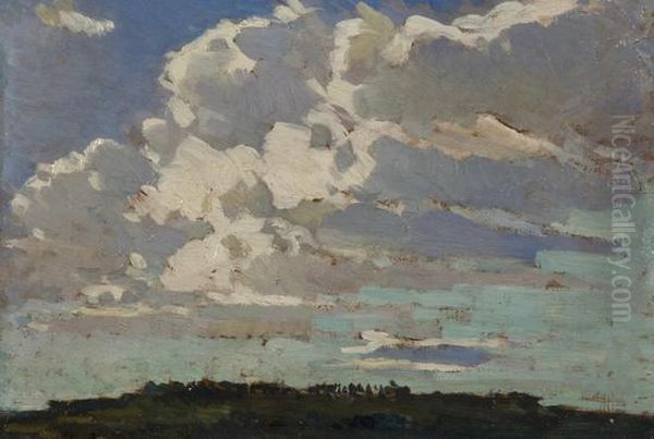 Roma, Veduta Di Monte Mario Oil Painting by Attilio Simonetti