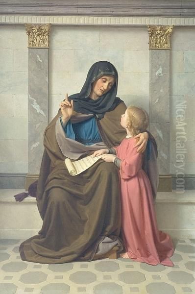 Innocence And Knowledge Oil Painting by Heinrich Sinkel