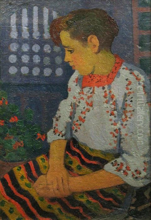 Fata Sezand Oil Painting by Ion Theodorescu Sion