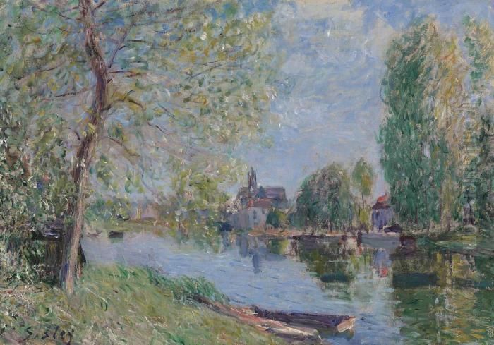 Le Printemps A Moret Sur Loing Oil Painting by Alfred Sisley