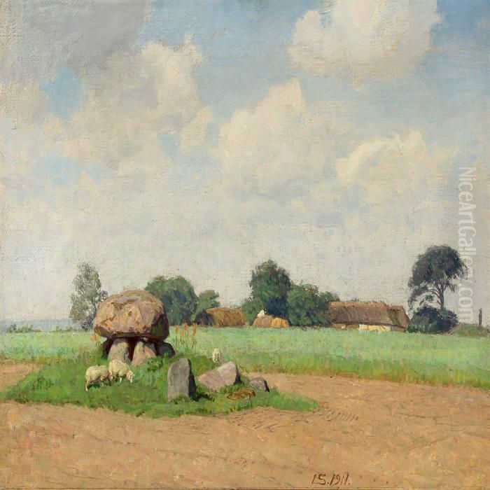 Landscape With A Dolmen Oil Painting by Joakim Skovgaard