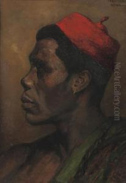 The Red Hat Oil Painting by Frans Slager