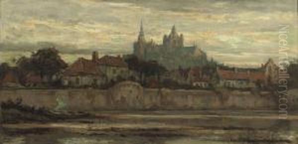 The Sint Jan Cathedral At Sunset, Den Bosch Oil Painting by Frans Slager