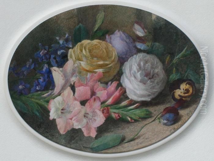 Floral Still Life Oil Painting by Charles Henry Slater