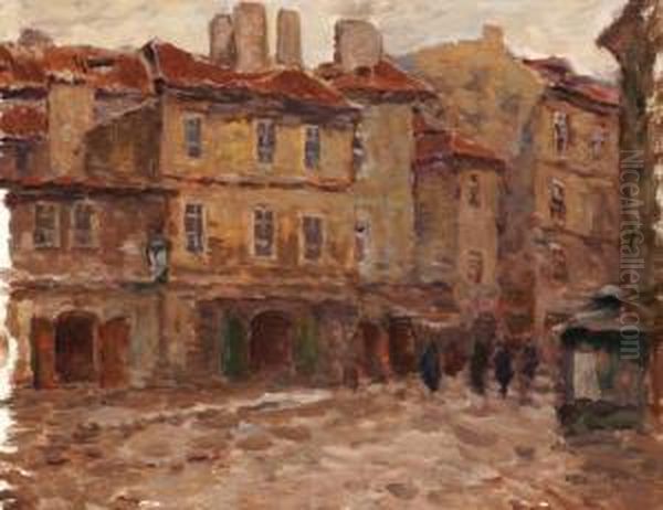 Ze Stare Prahy Oil Painting by Antonin Slavicek