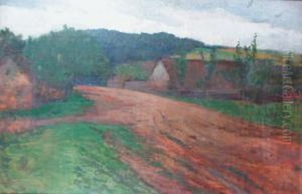 Chalupa U Cesty Oil Painting by Antonin Slavicek