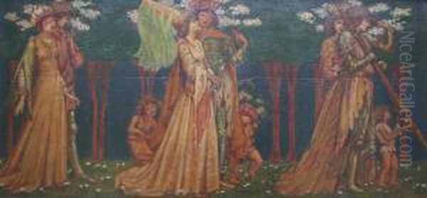 The Courtship Of Olden Times Oil Painting by Bernard Sleigh