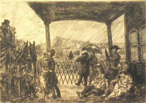 The Wake On The Ferry Oil Painting by John Sloan