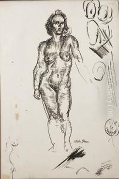 Female Nude Oil Painting by John Sloan