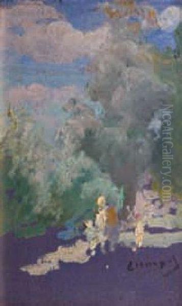 La Promenade Oil Painting by Pavel Dmitrievic Smarov