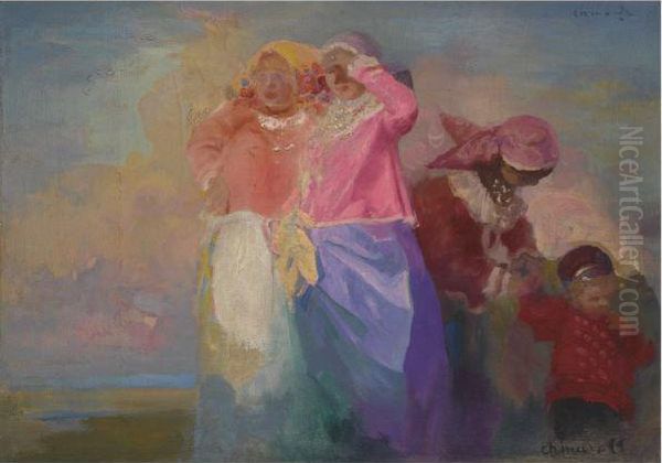 Russian Women Oil Painting by Pavel Dmitrievic Smarov